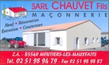 Chauvet fils maçon, couvreur, enduit, rénovation, extension de maison, construction maison, assainissement, terrassement, agrandissement MOUTIERS-LES-MAUXFAITS 85540